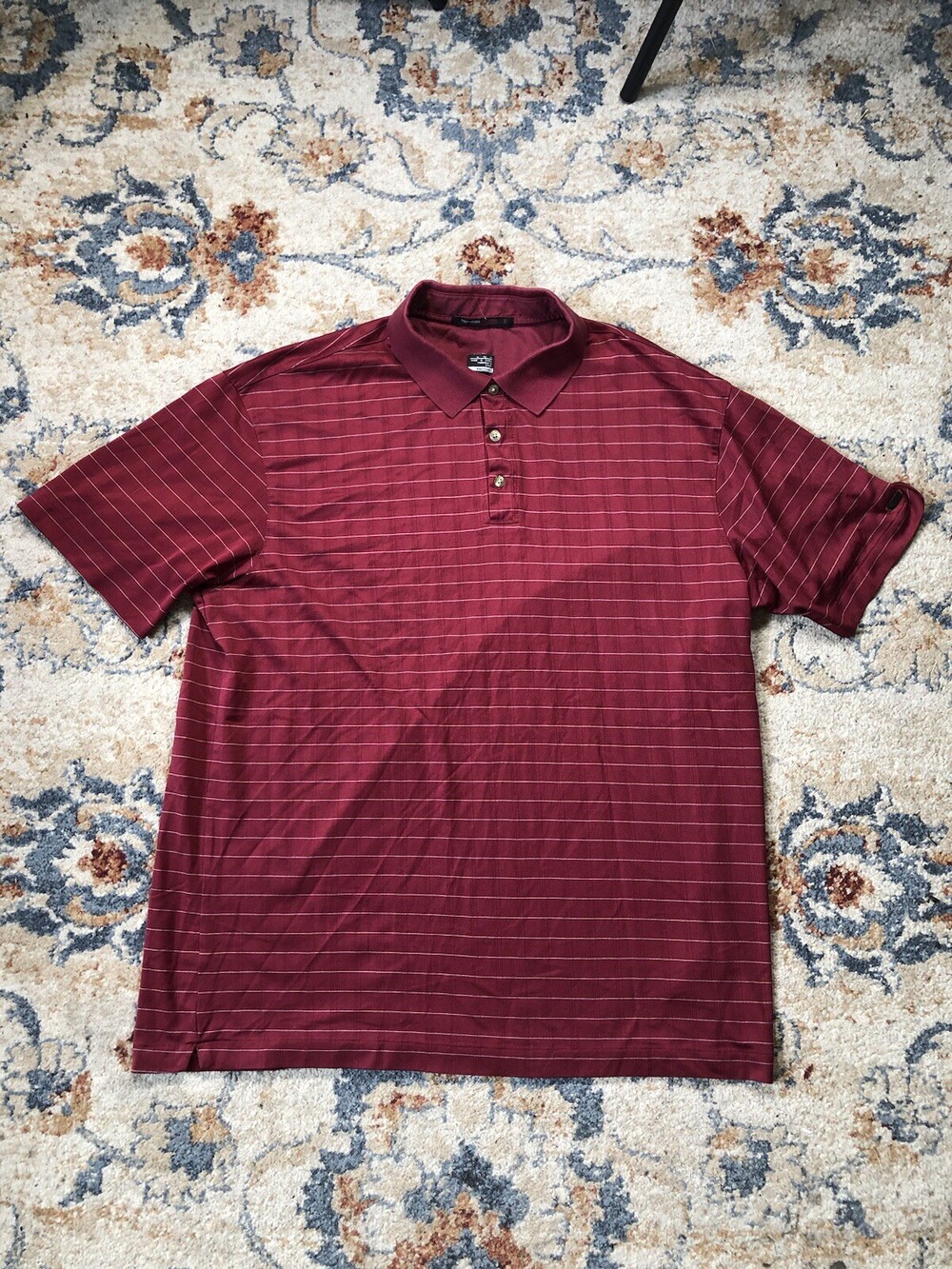 Tiger Woods Nike Shirt Mens XL Red Polo Golf Performance Stretch DriFit